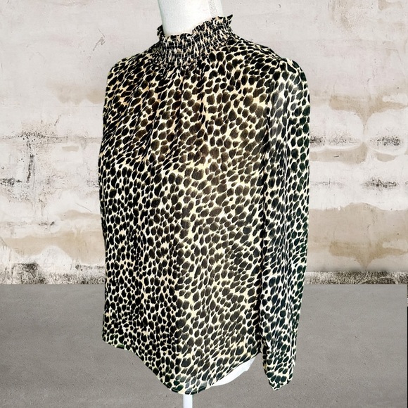 J. Crew Factory ‘Leopard Long-Sleeve Mockneck Top’ Size XXS - Picture 11 of 15